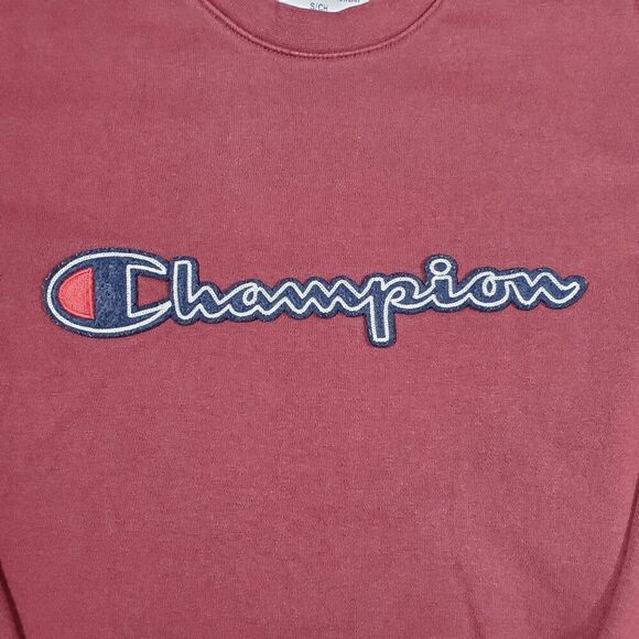 Champion Sweatshirt Mens Small Burgundy Fleece Lined Reverse Weave Crew Neck - Picture 7 of 9